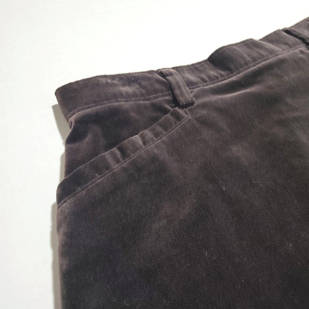 Vintage Ann Taylor Brown Velvet Mini Skirt NWT 6 Y2K Chocolate Cotton Velvet - Picture 4 of 5